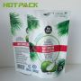 Heat seal custom stand up food pouch packaging coconut water powder plastic bag with eruo hole