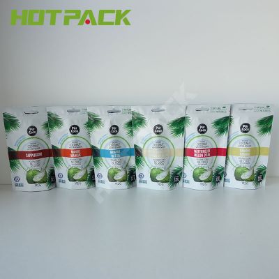 Eco friendly custom print foil laminated stand up zipper plastic coconut powder packaging bags