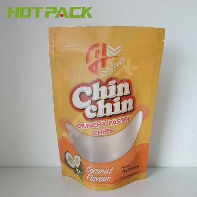 Food Grade Resealable Packaging Matte Aluminum With Zipper snack food Packaging Stand Up Pouch