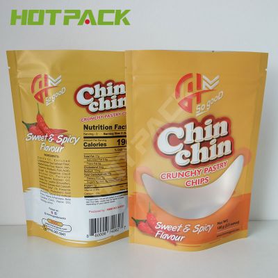 Custom Food Grade Zip Lock Foil Food Packaging Stand Up Bag For Potato Crisps 