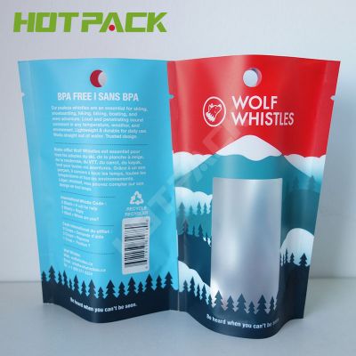 Custom Mylar Packaging Plastic Bags Aluminum Foil with window Stand Up Pouch