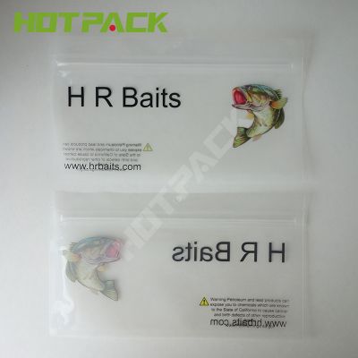 Clear fishing bait dry fish snack food packaging bags glossy plastic lure bag clear window