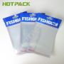 Customized Soft Plastic Bait Bags Fish Food Package Zipper Transparent Window Bag