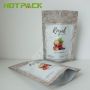 Matte plastic custom printed mylar stand up zipper pouch edible tea packaging bags