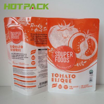 Liquid Packaging Plastic Drink Bag With Reusable Zipper Soup Stand Up Plastic Pouch