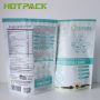 Packaging protein powder plastic stand up foil bag with reusable zipper