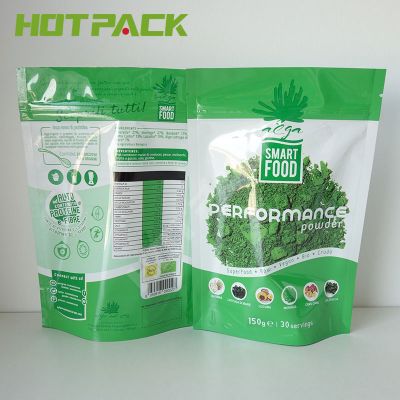 Protein powder packaging bag with custom printed zipper powder plastic stand up pouch