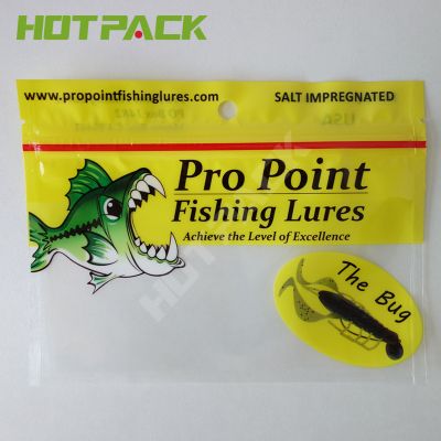 Colorful Glossy Mylar Lure Pouch Fish Bait Worm Packaging Heat Seal Bags With Zip Lock