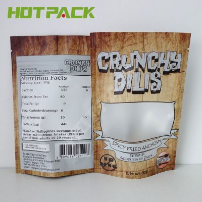 Edible packaging snack food zip lock soft touch stand up packaging bag