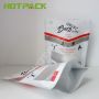 Custom printed glossy beef jerk mylar stand up foil self sealing bag with clear window