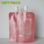 Custom printed pink waterproof cosmetics beauty package body scrub spout pouch