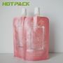 Custom printed pink waterproof cosmetics beauty package body scrub spout pouch