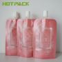 Custom printed pink waterproof cosmetics beauty package body scrub spout pouch