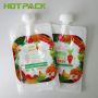 Custom Reusable Plastic Liquid Fruit Juice Drink Food Packaging Flat Spout Pouch