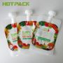 Custom Reusable Plastic Liquid Fruit Juice Drink Food Packaging Flat Spout Pouch