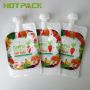 Custom Reusable Plastic Liquid Fruit Juice Drink Food Packaging Flat Spout Pouch