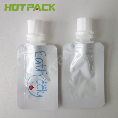 Customized Printing  Logo Food Packaging Plastic Flat Pouch With Spout