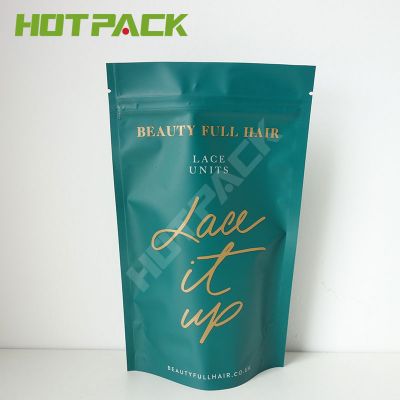 Hot sale laminated aluminum foil resealable plastic packaging mylar stand up pouch for hair