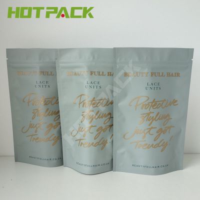 Customized Printed Resealable Heat Seal Aluminum Foil Matte Mylar Standing Pouch With Zipper