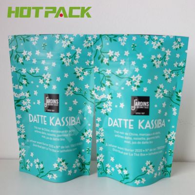 Customized aluminum foil Resealable Matte Mylar Foil tea stand up Bags