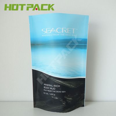 Matte high quality gravure printing mud packaging plastic stand up pouch