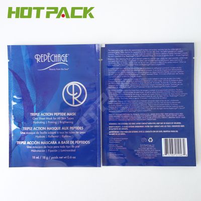 Packaging Manufacturer plastic packs Skincare Facial Care Mask Mylar 3 Side Flat Bags