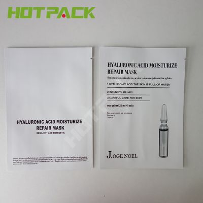 Custom Gravure printing Laminated Heat Sealed Plastic Matte Cosmetic Mask Packing Bag