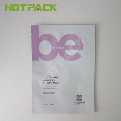 Customized print mylar flat face care sheet mask packaging bags 3 side seal bag