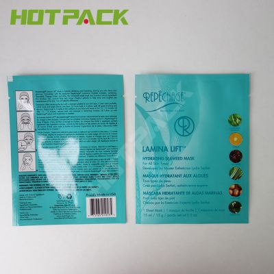 Custom printed mylar matte aluminum foil facial care packing three side seal bag