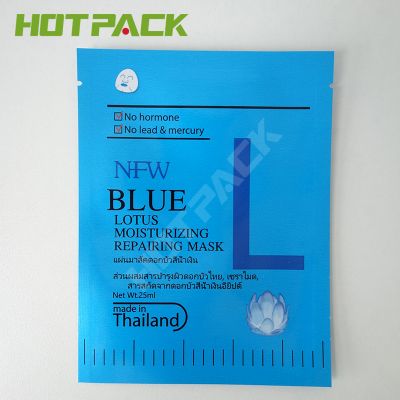 Custom logo printed  matte plastic aluminum foil flat pouch bag for Facial care