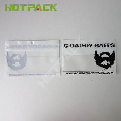 Custom Logo Printing Waterproof Ziplock Transparent Window Fishing Lure Bait Packaging Bags