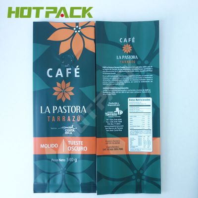 Matte printing food grade aluminum mylar coffee plastic pouch bag with valve