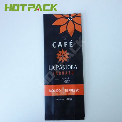 Custom printed plastic foil mylar coffee bean packaging bag with valve