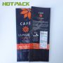Custom printed plastic foil mylar coffee bean packaging bag with valve