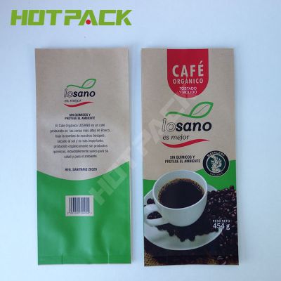 Custom printing Kraft paper side gusseted bag with valve for packaging coffee beans