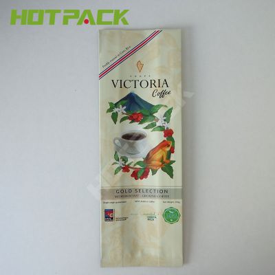 Matte aluminum foil valve side gusset coffee bean plastic packaging bag with own design