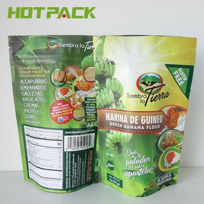 Custom printed edible food grade aluminum foil flour mylar plastic stand up bags