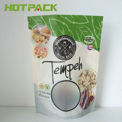 Gravure Printing Resealable Plastic Ziplock Stand Up Pouch for  food Package With Clear Window