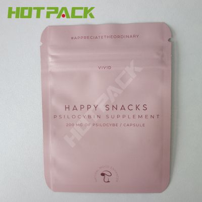 Hot Sale Custom Logo Foil Inside Mylar Snack Plastic 3 Side Seal Bag With Zipper