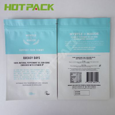 Custom Gravure Printing Food Grade Foil Mylar Laminated Plastic 3 Side Seal Bags With Zipper