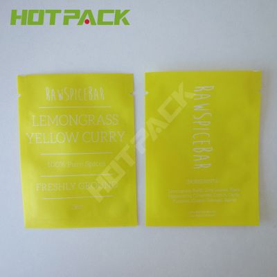 Food Grade With Custom Own Logo Plastic Packaging Organic Spices 3 Side Seal Packaging Bag