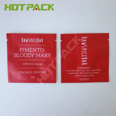 Matte print foil laminated plastic spice powder mylar food 3 side seal bag