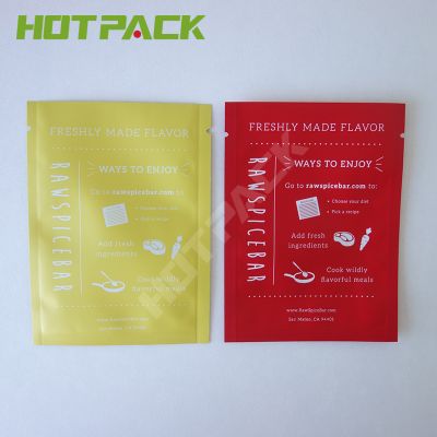 Custom Heat Seal Mylar Waterproof Plastic Spice Packaging 3 Side Seal Bags