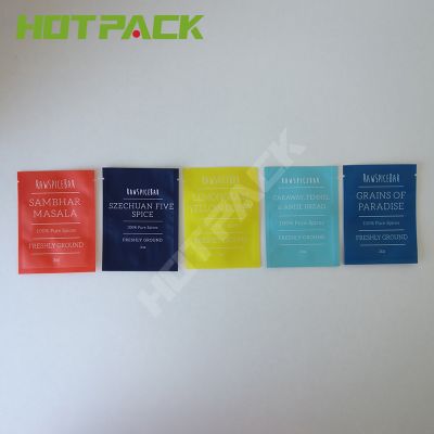 Custom logo Gravure Printing Plastic 3 Side Seal packets Bag For Spice 