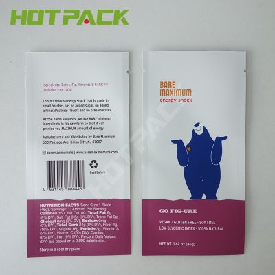 Custom Foil Snack Food Packaging Mylar Bag Plastic 3 Side Seal Bag