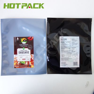 Custom Plastic Foil Heat Seal Vaccum Frozen Food 3 Side Seal Packaging Bag