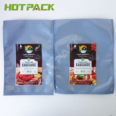 Custom Printed High Quality Aluminium Foil Sausage Plastic Food Grade  3 Side Seal Bag