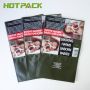 25g Hand rolling tobacco leafs plastic bags amber tobacco pouch with self adhesive sticker