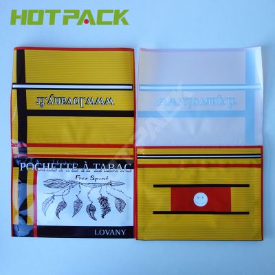 Holographic smoking plastic tobacco zipper pouches empty rolling tobacco bag with logo