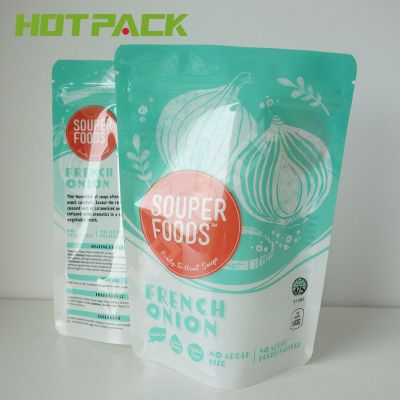 Food Grade Nylon Plastic Zipper Packaging Stand up Pouch with hanging hole  For Soup 